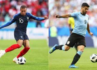 Uruguai x França entram em campo às 11h
