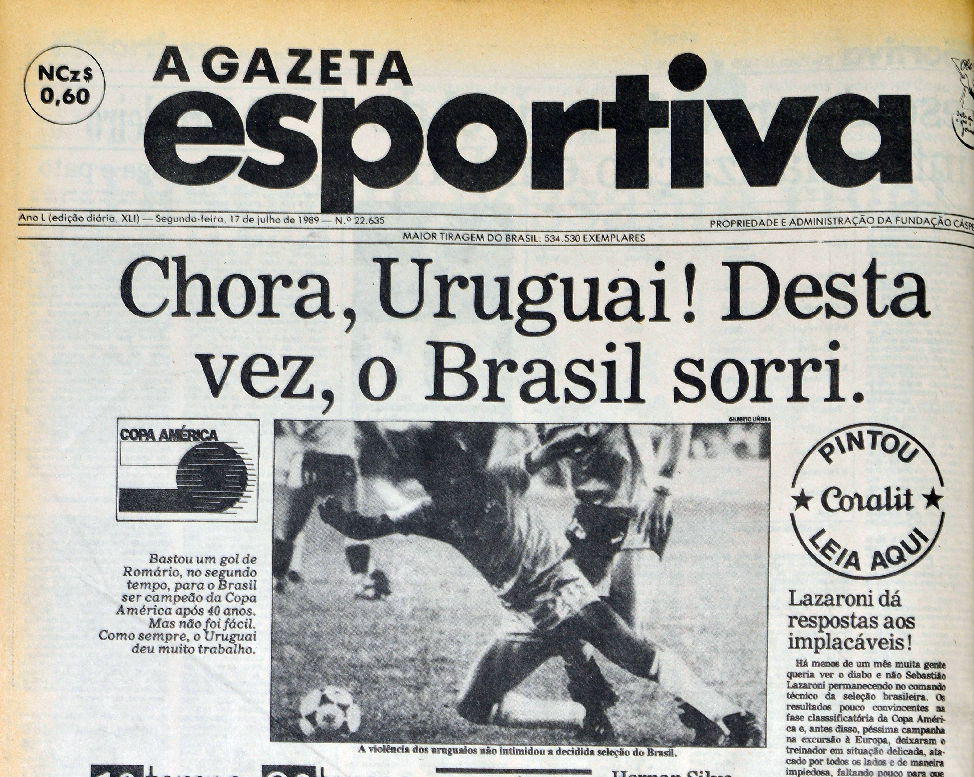 Copa América de 1989: enfim, a redenção brasileira - Rádio Clube