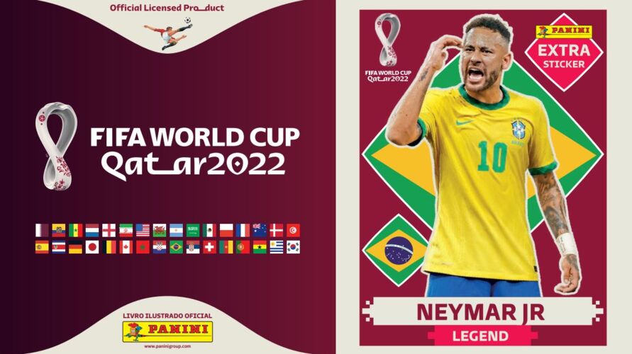 Figurinha Neymar Ouro Dourado Legends Copa Do Mundo 2022