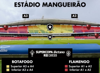 Veja a divisão das torcidas de Botafogo e Flamengo em Belém