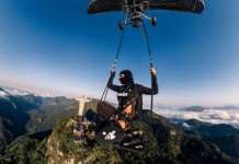 Gabrielli Diniz sobrevoa o Cristo Redentor em projeto da 1win Extreme