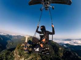 Gabrielli Diniz sobrevoa o Cristo Redentor em projeto da 1win Extreme